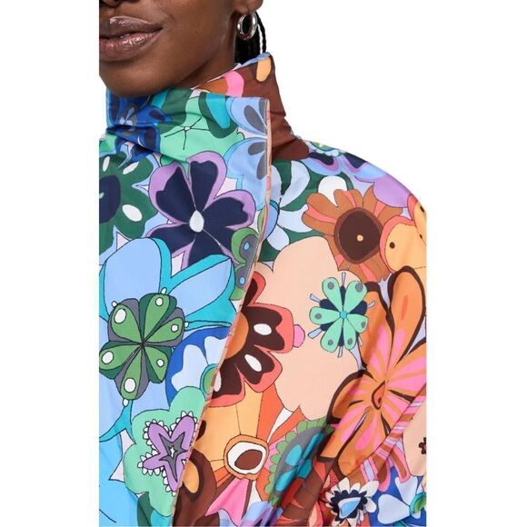 CeliaB Snowdon Quilted Tie Belt Floral Reversible Coat Multicolor Women's Medium - Picture 14 of 14